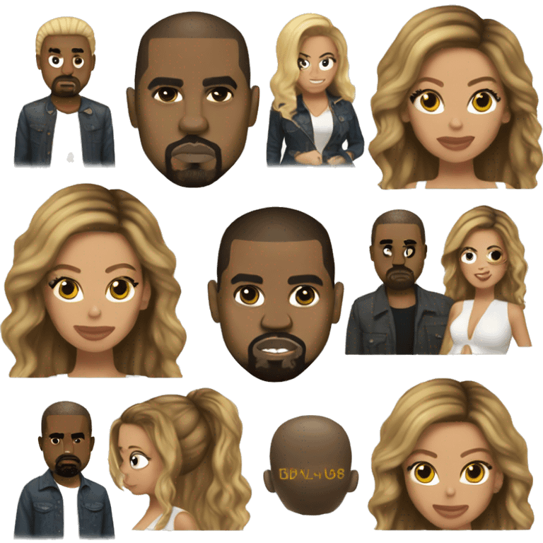 Beyoncé and Kanye west emoji