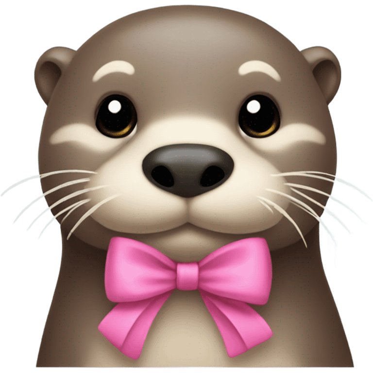 otter with a pink bow emoji