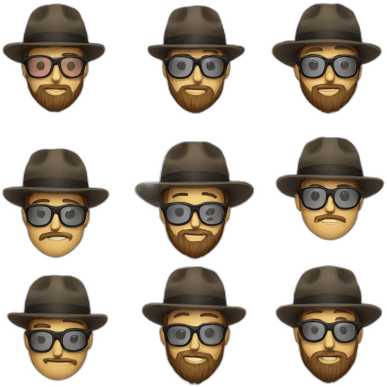 Beard, hat and glasses emoji