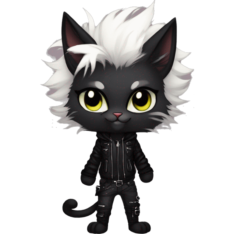 Edgy sharp anthro punk tomboy black cat animal furry by Falvie, LiLaiRa, griffsnuff, AngieWolf emoji