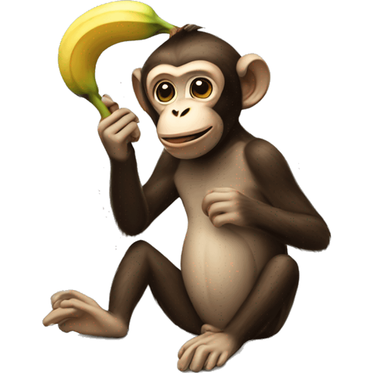 Monkey eating banana emoji