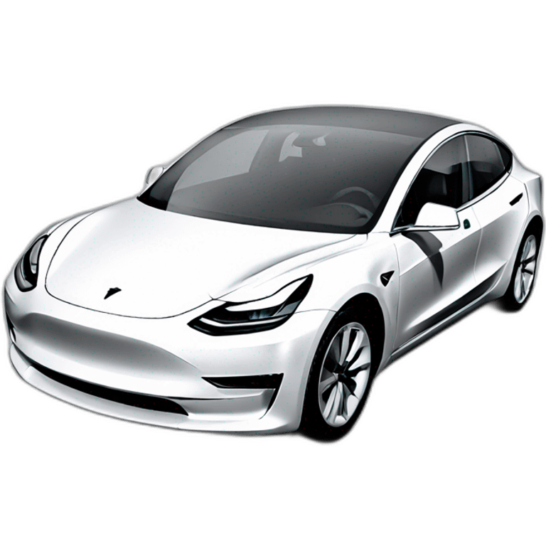 Tesla model 3 White emoji