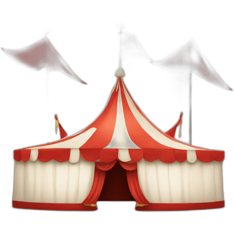 circus tent left half red right half white emoji