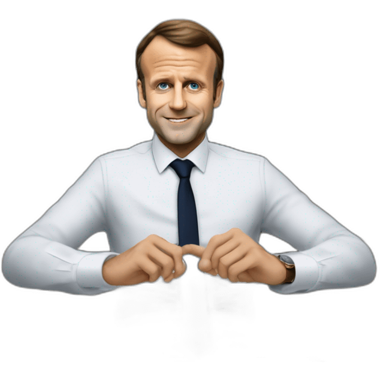 Je voudrais une image de Emmanuel Macron en train de faire un bras d’honneur emoji