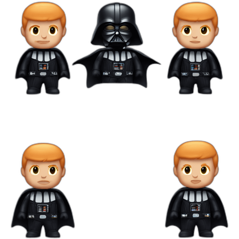 Donald trump with short orange hair in darth vader outfit emoji