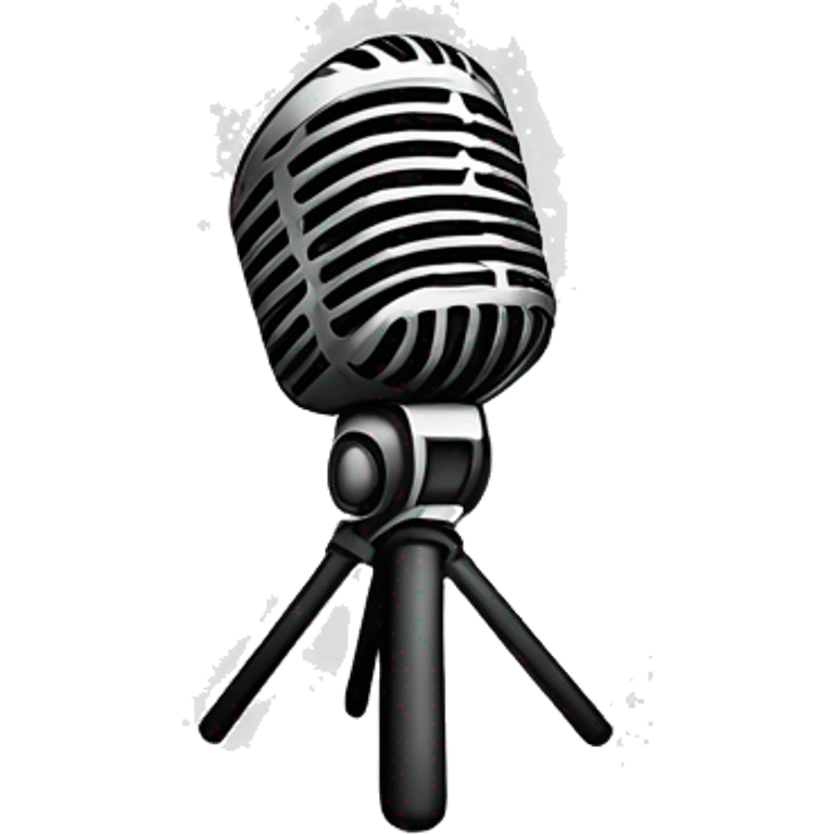 simple black line art style mic- one color emoji