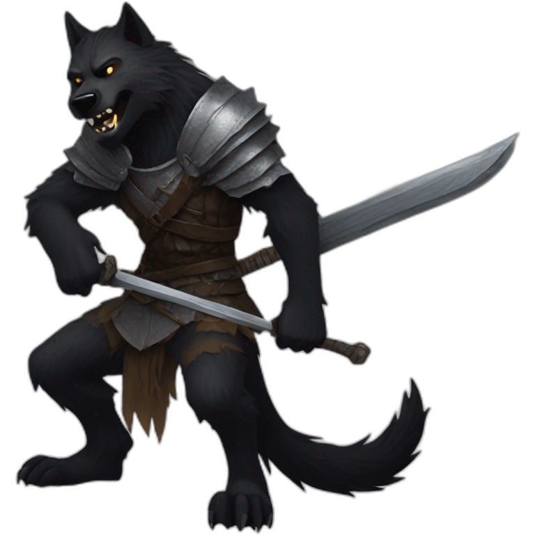 werewolf playing dark souls emoji