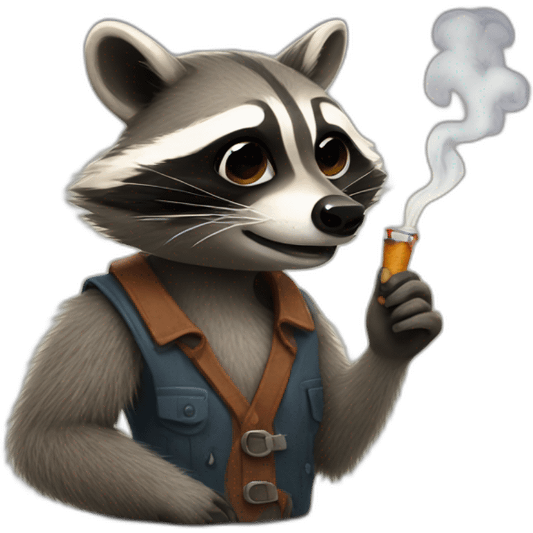 Raccoon smoking emoji