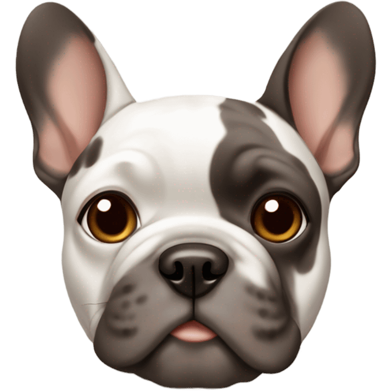 Frenchie dog with brown and gray spots  emoji