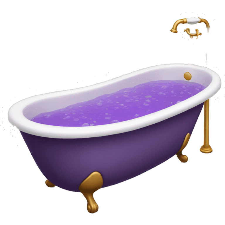 Bathtub filled with purple water emoji