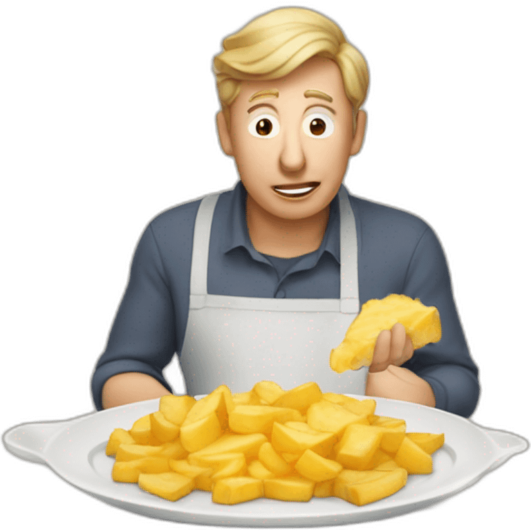 Donald qui mange un gratin de patates emoji