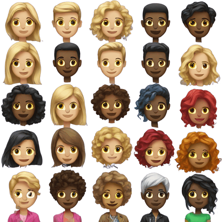 friends with vibrant styles emoji