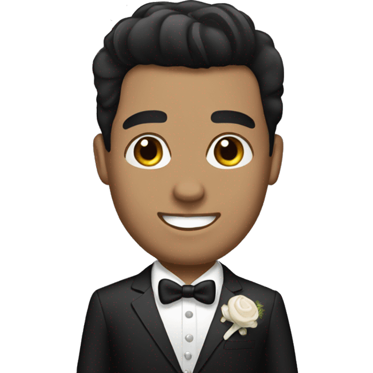 groom with black hair  emoji