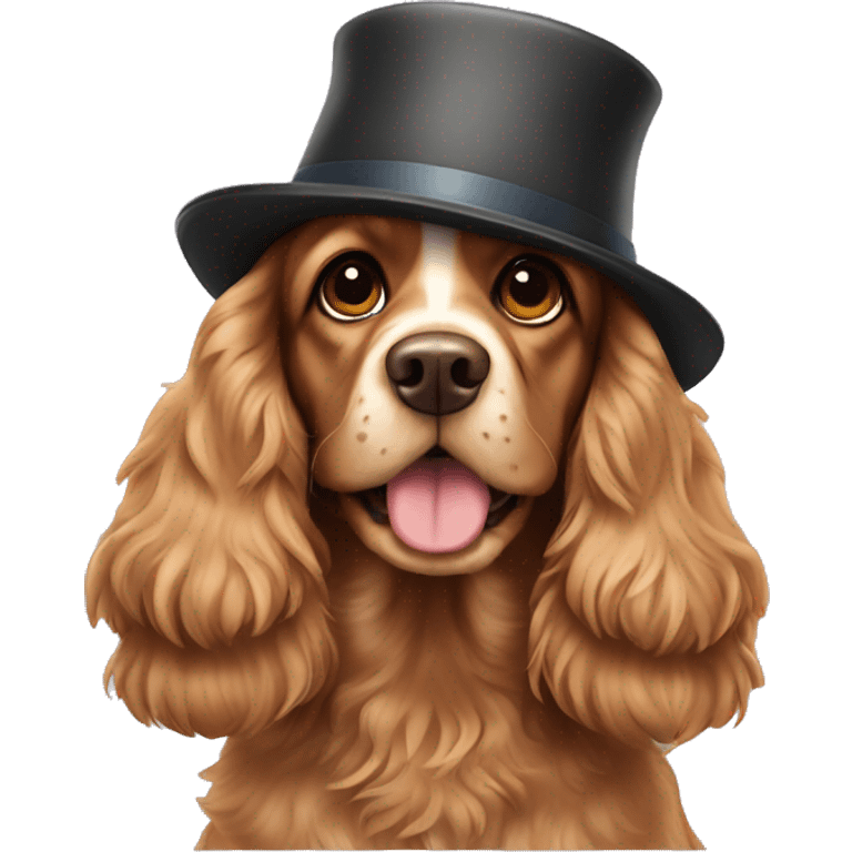 cocker spaniel with a hat emoji