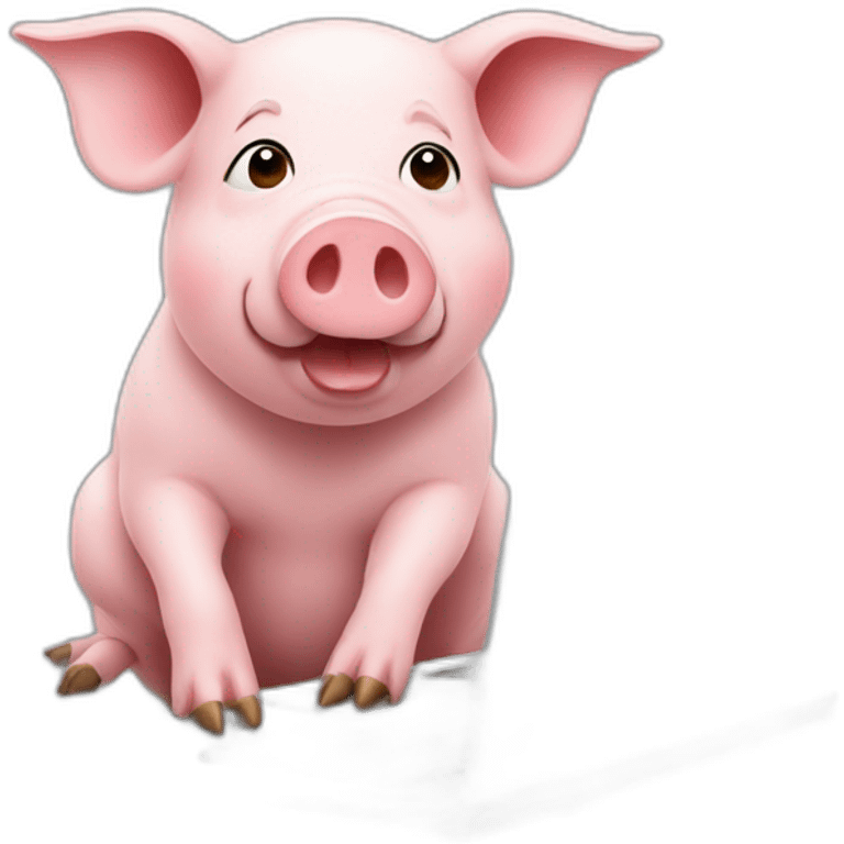 pig at a comuter emoji