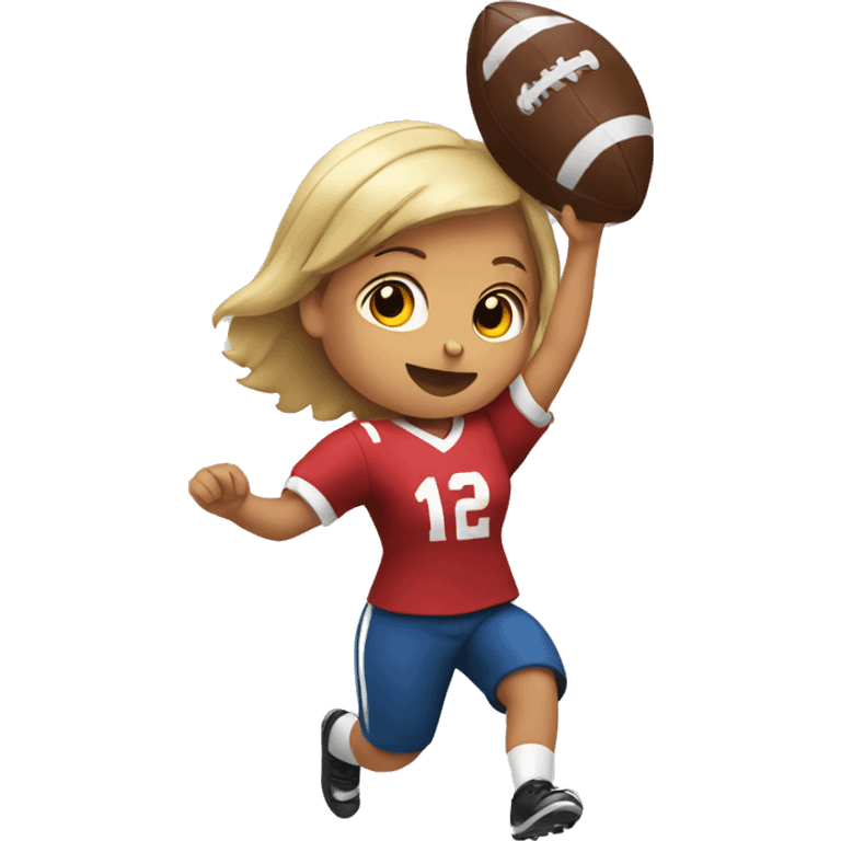 girl throwing a football emoji