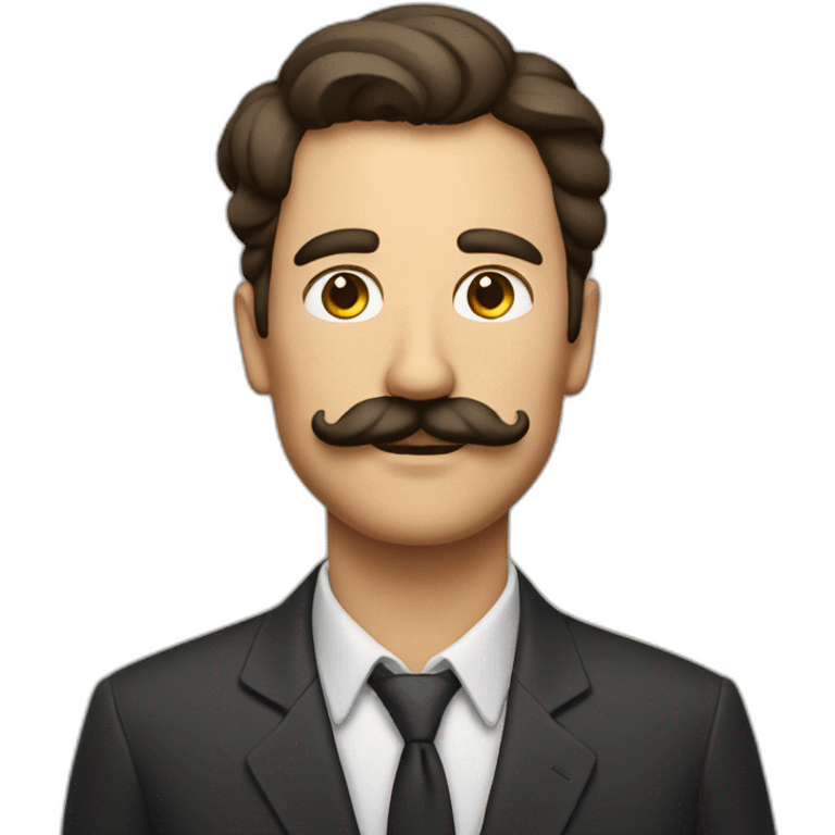 un homme avec une petite moustache emoji