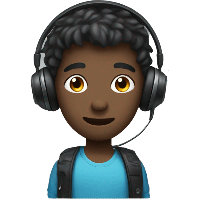 Boy with gaming headphones  emoji