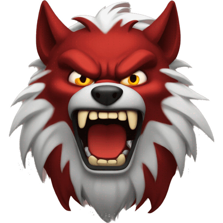 Angry Red demon wolf emoji