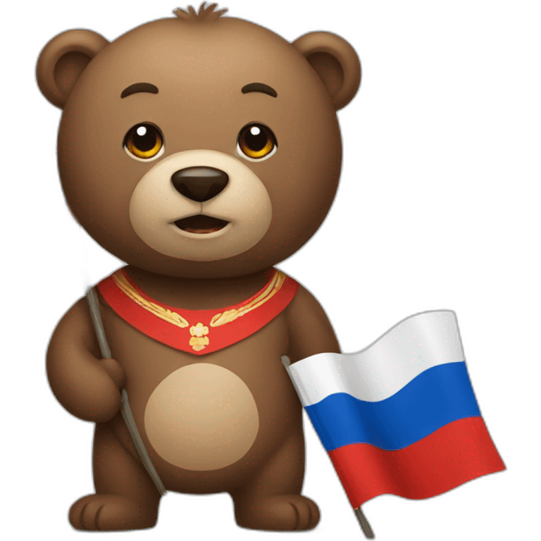 bear with russian flag emoji