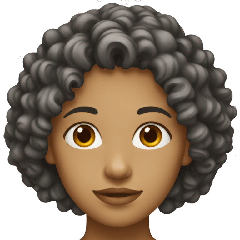 Female with medium curly emoji