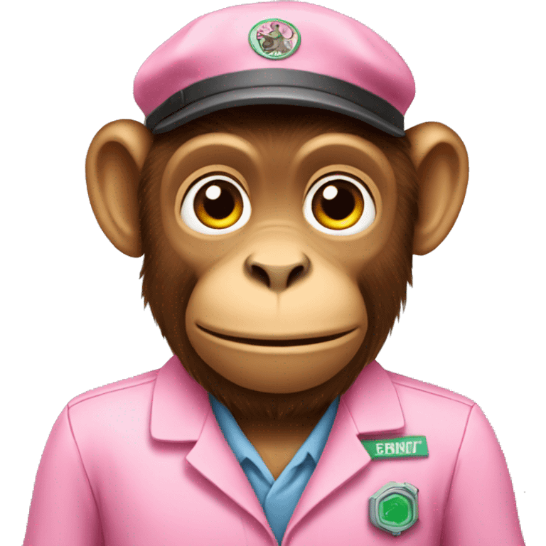 Monkey biologist with pink uniform emoji