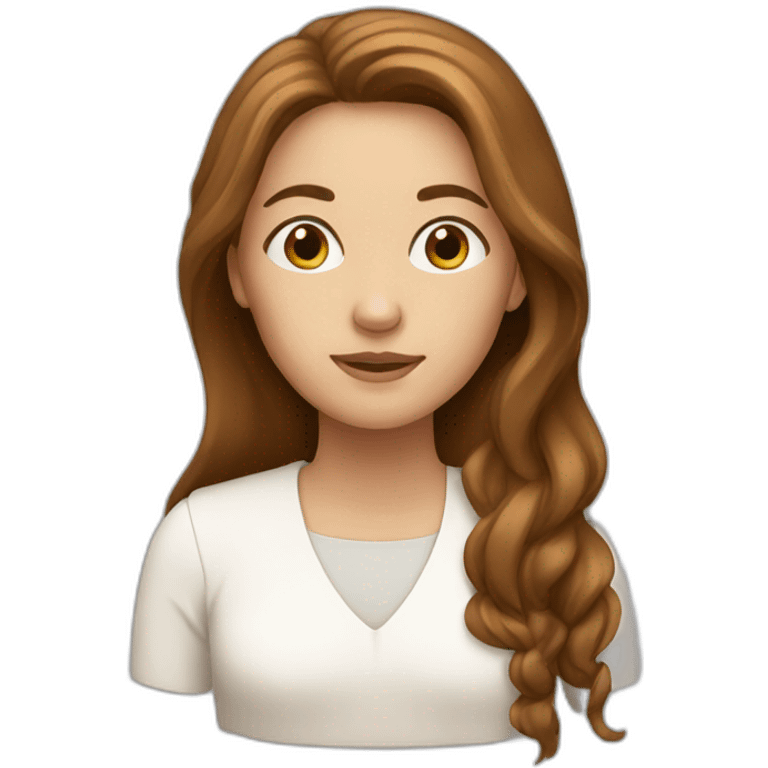 pray white woman with brown long hair emoji