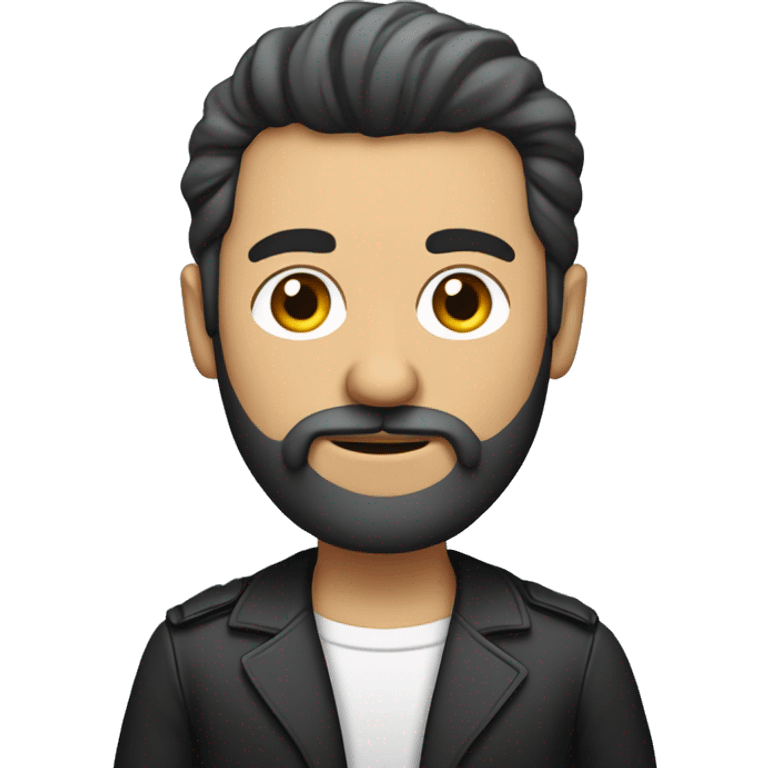 Homem de barba mexedo em computador  emoji