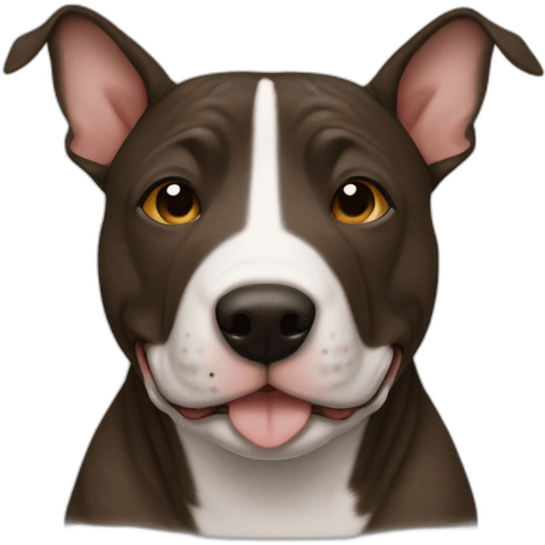 Brindle bullterrier front view chubby face emoji