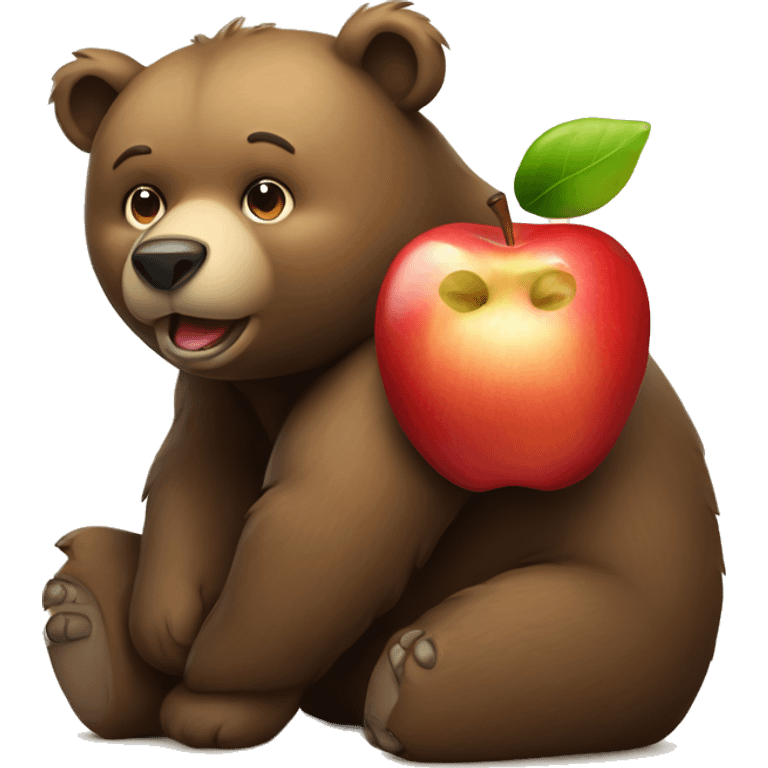 bear with apple emoji