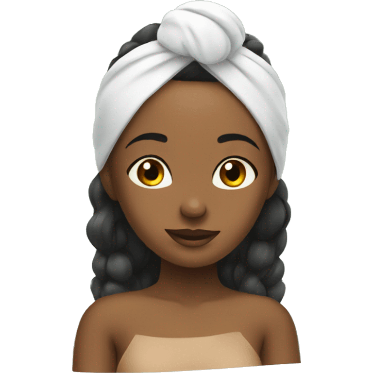 girl having a spa day with headband emoji