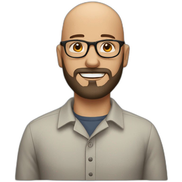 bald guy with glasses and beard emoji