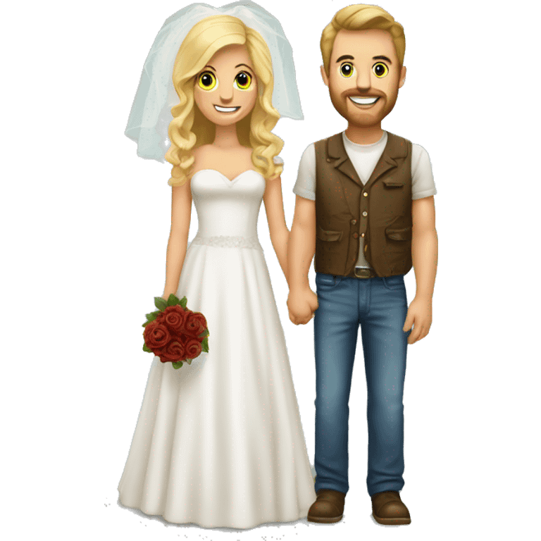 Redneck couple wedding emoji