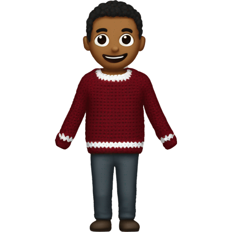  crochet maroon christmas sweater emoji