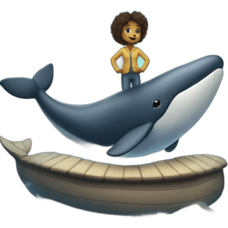 Dinde standing on a whale  emoji