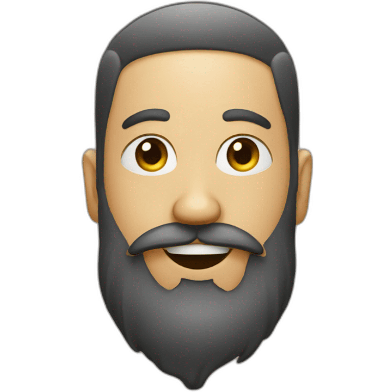 A man with beard kissing & winking  emoji