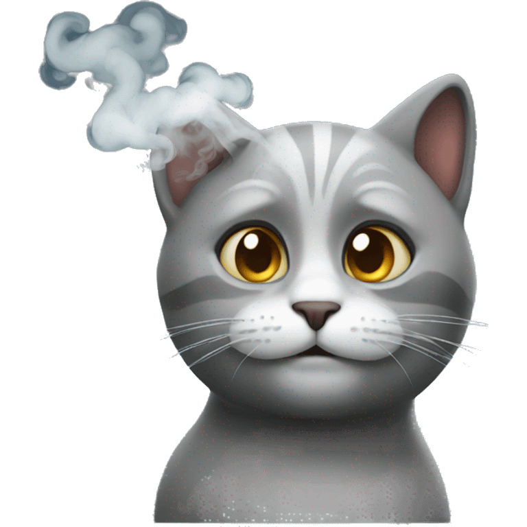 cat with smoke emoji