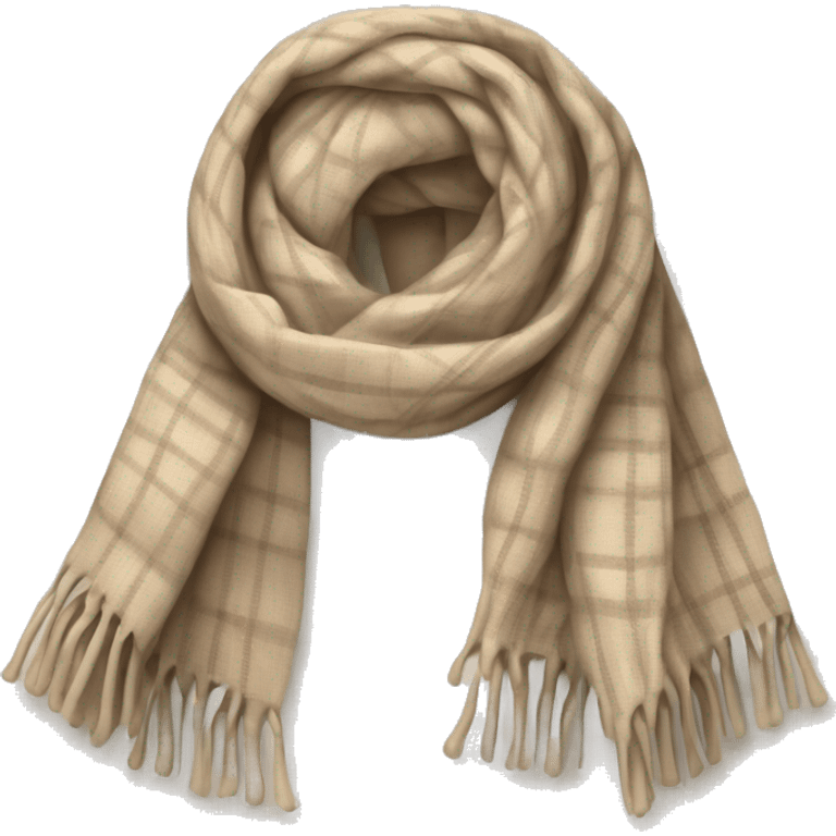 plaided beige winter scarf emoji