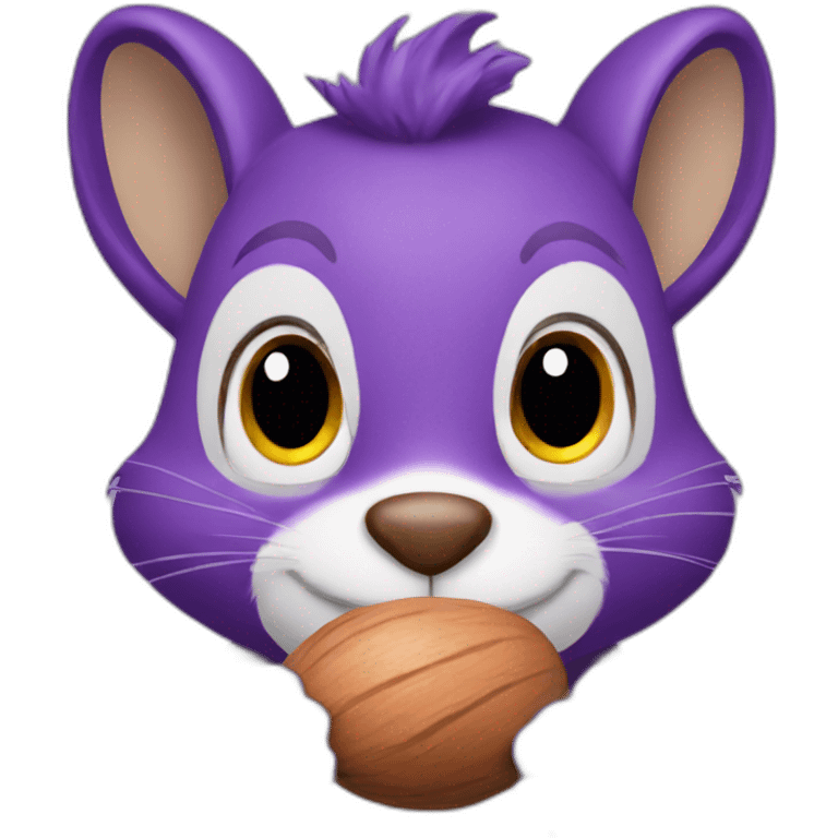 purple squirrel with purple nut emoji