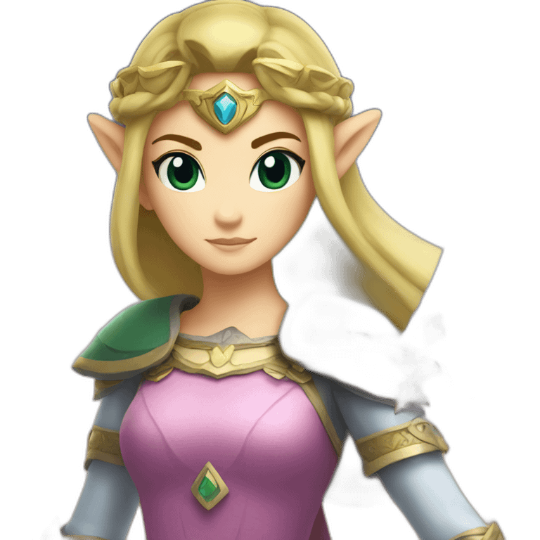 Princess Zelda with sword emoji