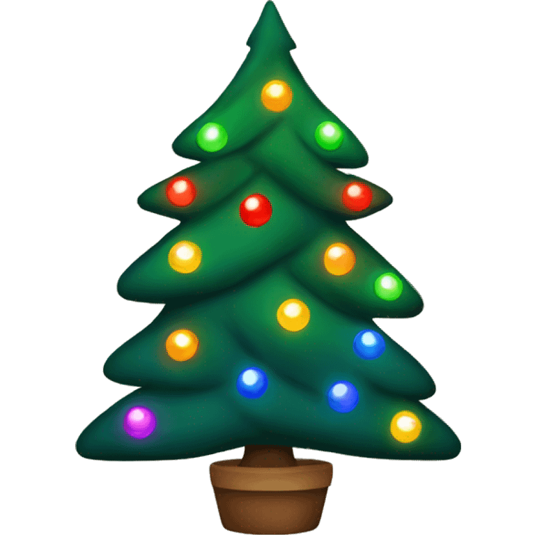 A Christmas tree with full colors of lights  emoji