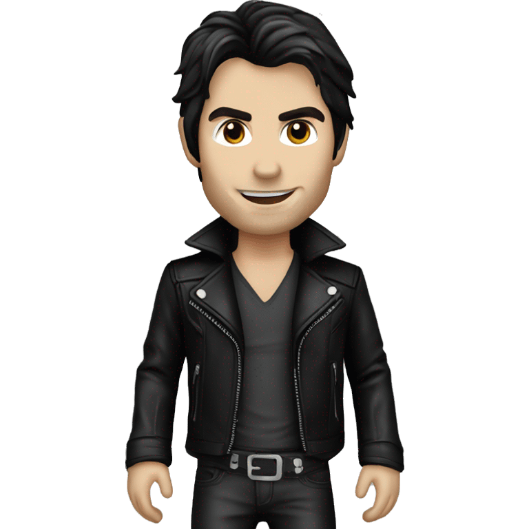 Ian somerhalder as a vampire in a black leather jacket emoji