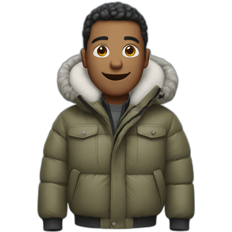 Man with big puffer jacket emoji