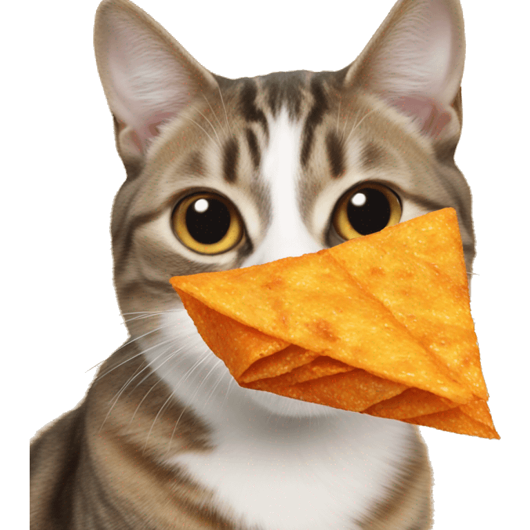 Cat eating doritos emoji