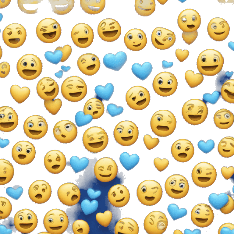 Emoji enamorado con corazones azules emoji