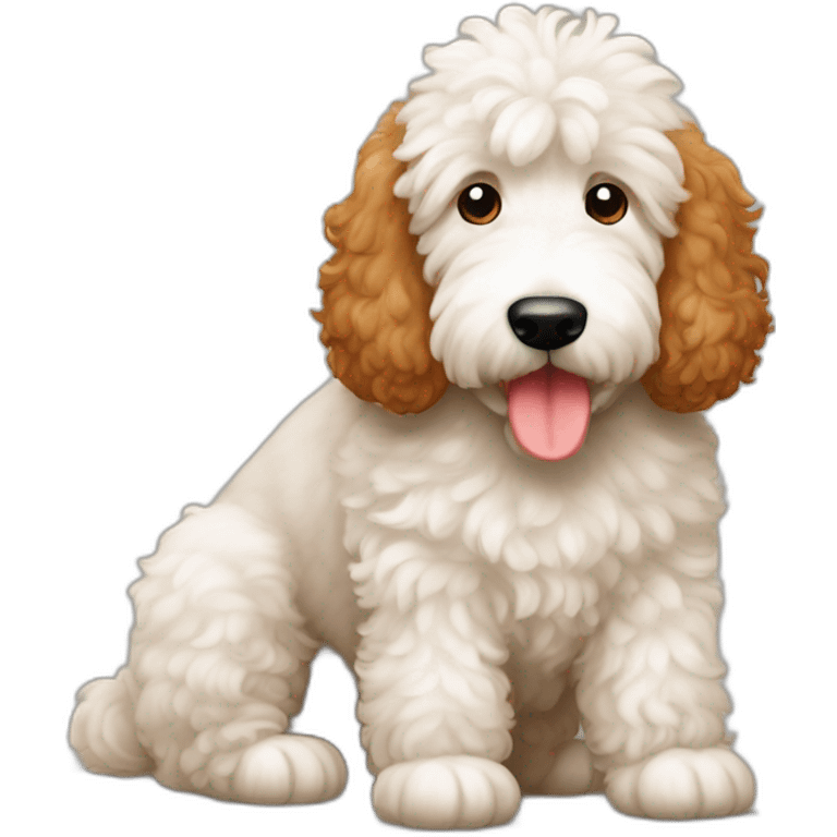 Red goldendoodle humping sheepadoodle emoji