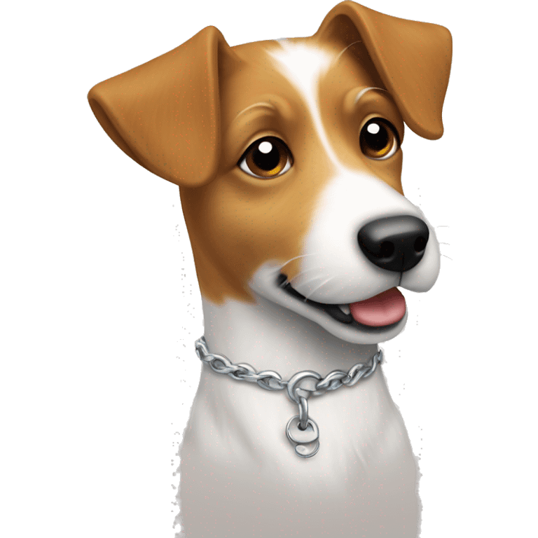 jackrussel long hair called jack on her collar emoji