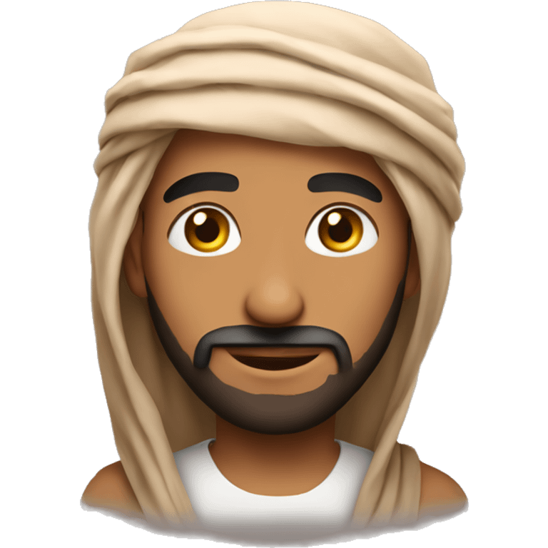 Arab looking man, wrapped in love emoji