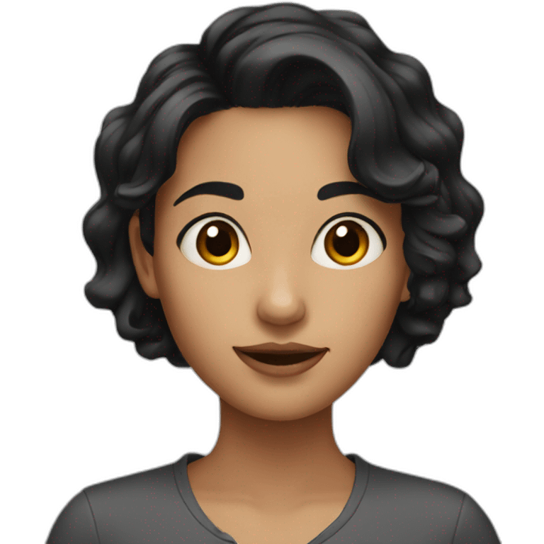 young woman with a short black hair emoji