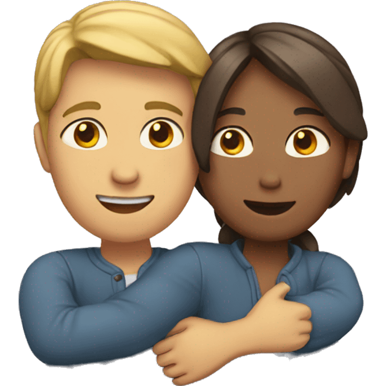 two people with arms around each other emoji